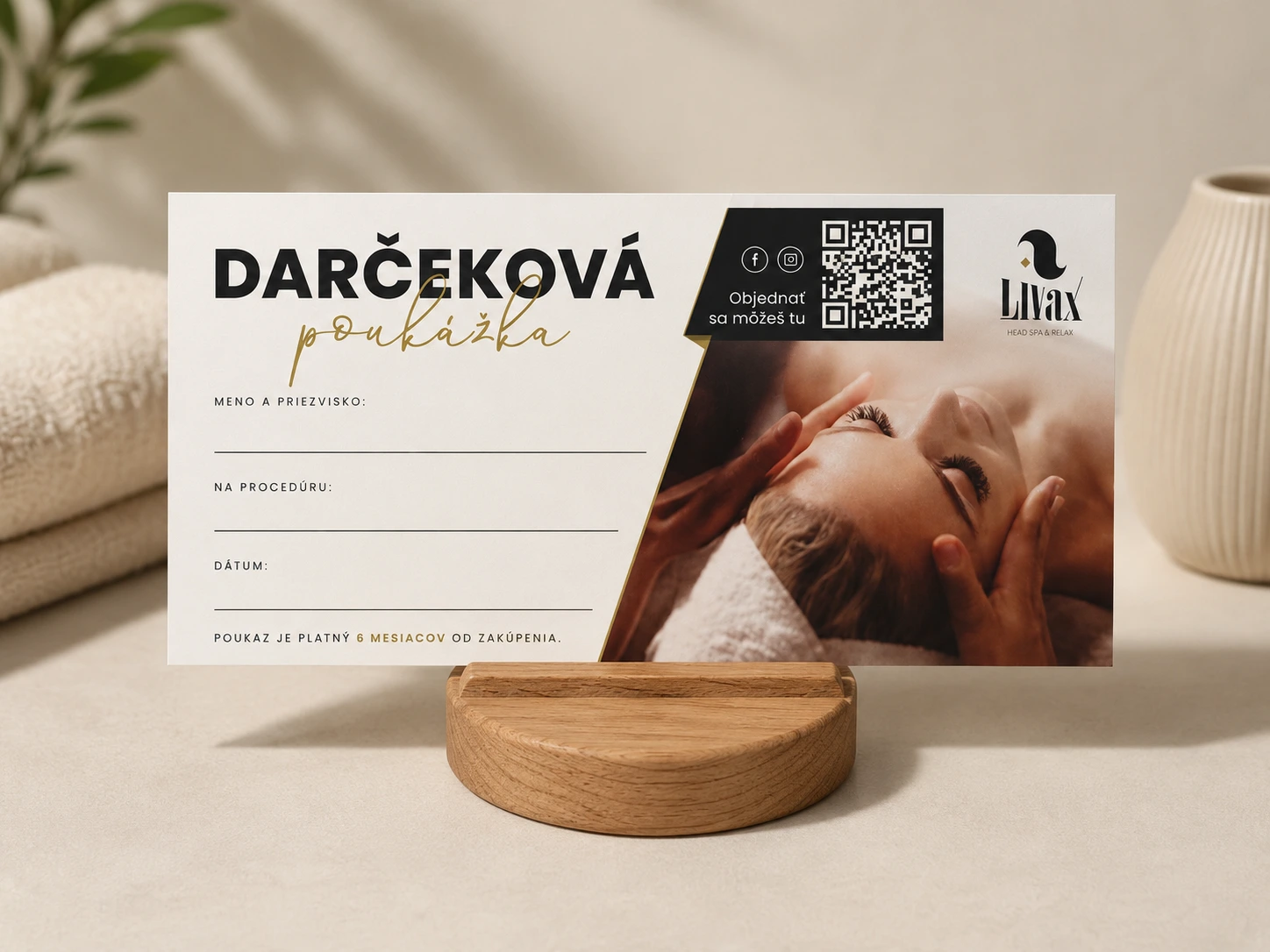 Darčeková poukážka Livax Head Spa